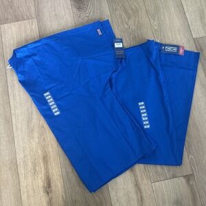 Cherokee Workwear Scrub Top & Bottom Blue Unisex Medical Big & Tall 3XL NEW